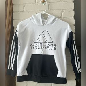 Kids Adidas black and white hoodie